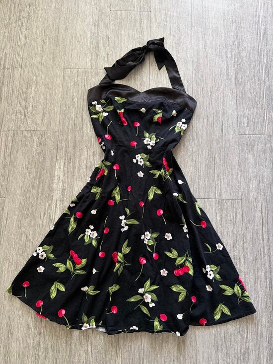 Dress Tells Dresses & Skirts - Cherry Print Halter Neck Dress